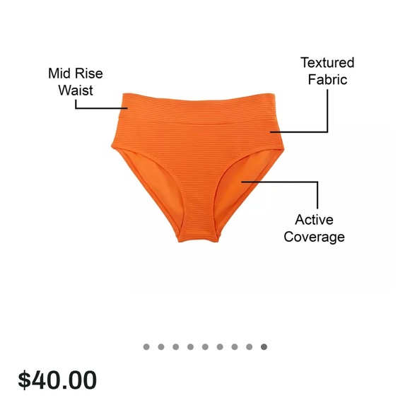 Orange Mid Rise Bikini Bottom - Picture 4 of 6